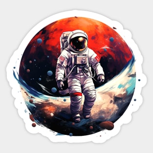 Astronaut in space another planet illustration Sticker